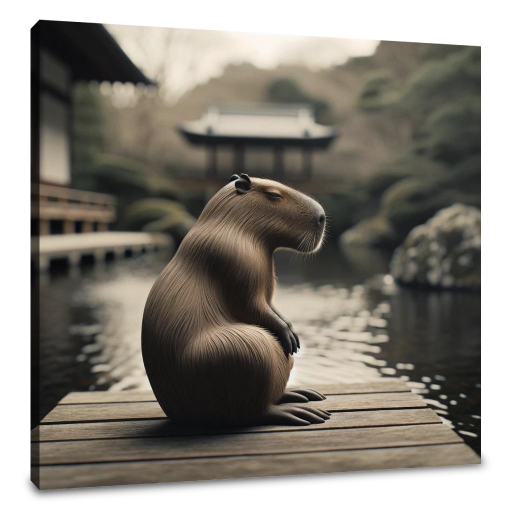Zen Capybara Canvas