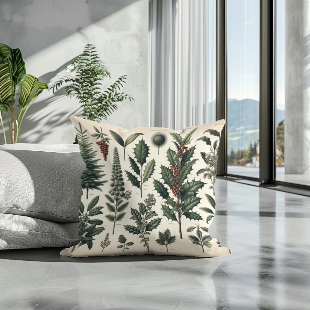 Winter Flora Archive Cotton Cushion