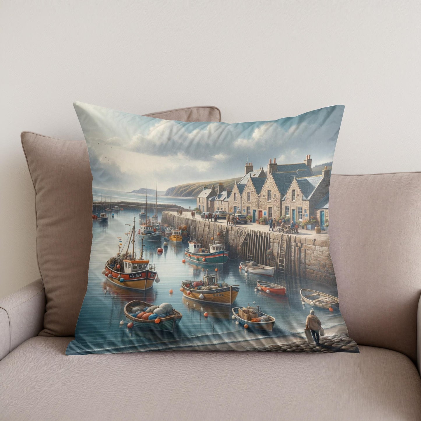 Stonehaven Old Pier Cotton Cushion