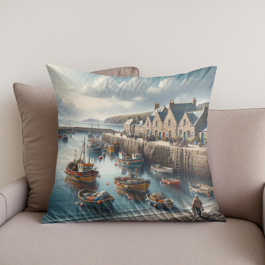 Stonehaven Old Pier Cotton Cushion