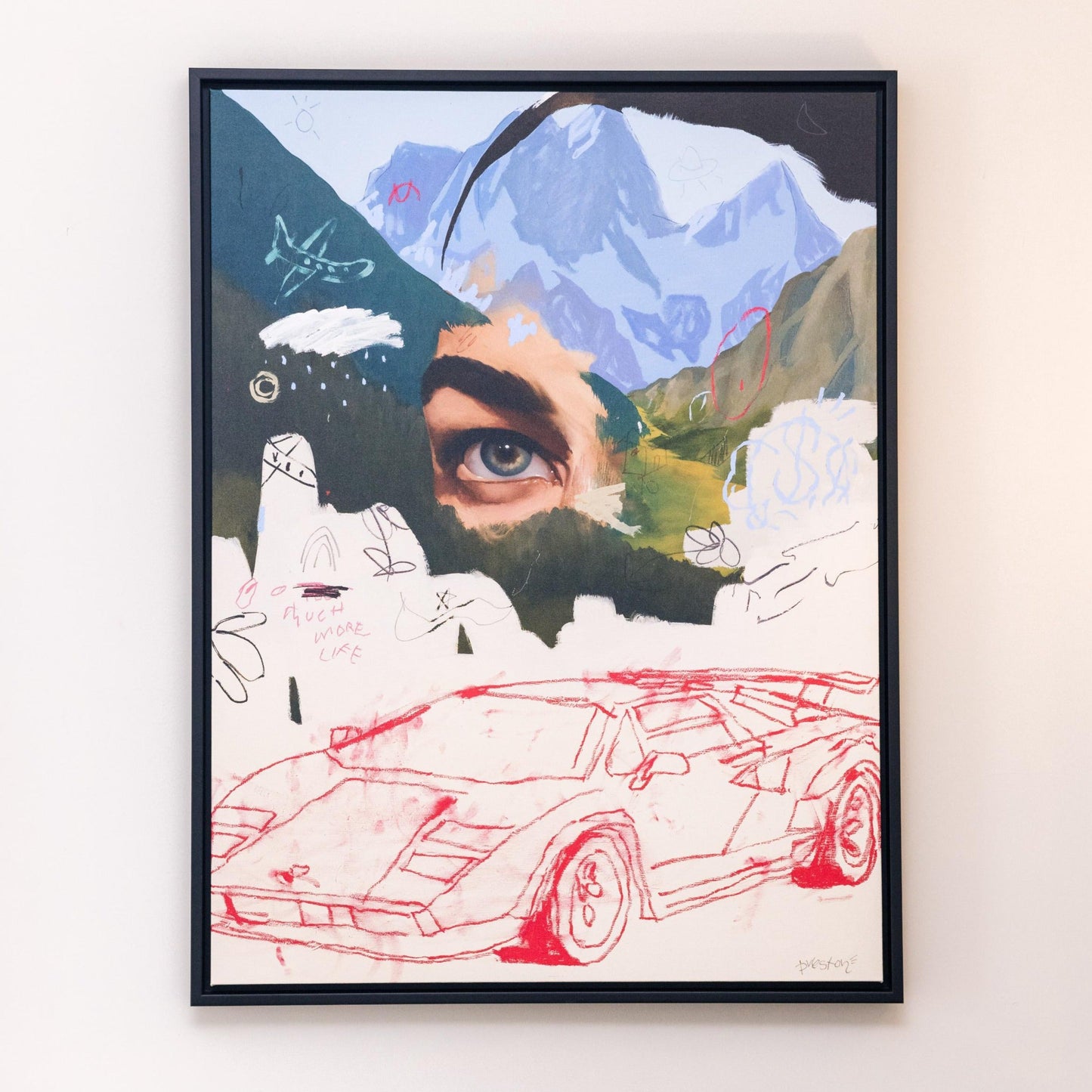 Wild Card (Mt.Countach) Portrait Framed Printed Canvas