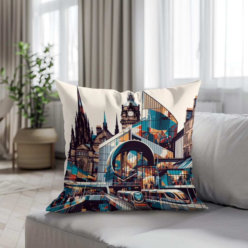 Modern Art Hub Edinburgh Cotton Cushion