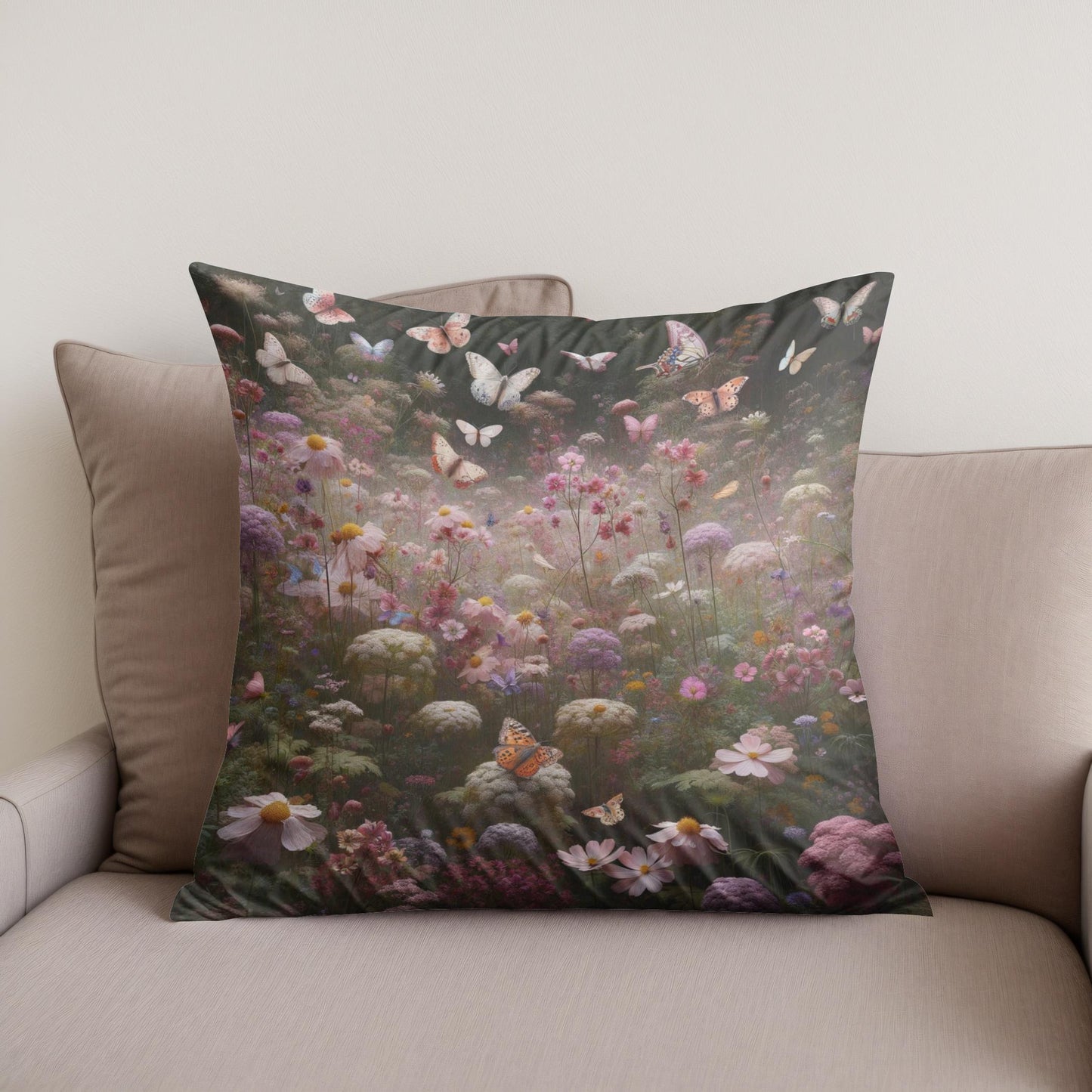 Butterfly Haven Cotton Cushion