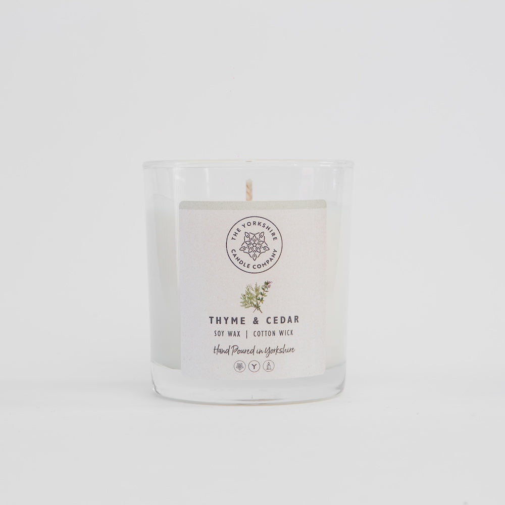 Thyme & Cedar Candle in Glass Tumbler