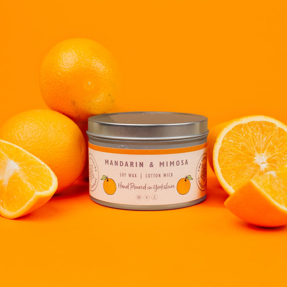 Mandarin & Mimosa Scented Tin Candle Large