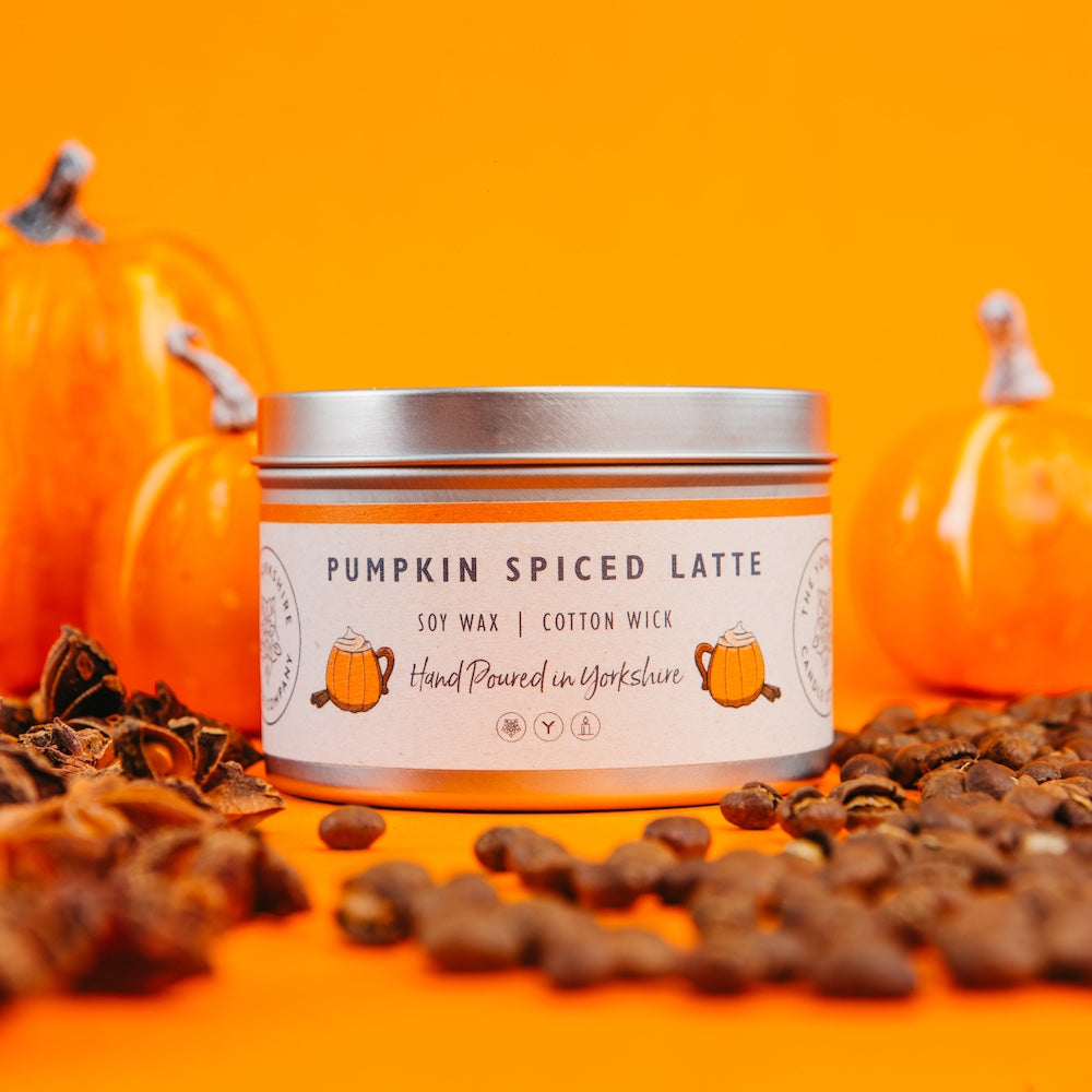 Pumpkin Spiced Latte Scented Tin Candle Large