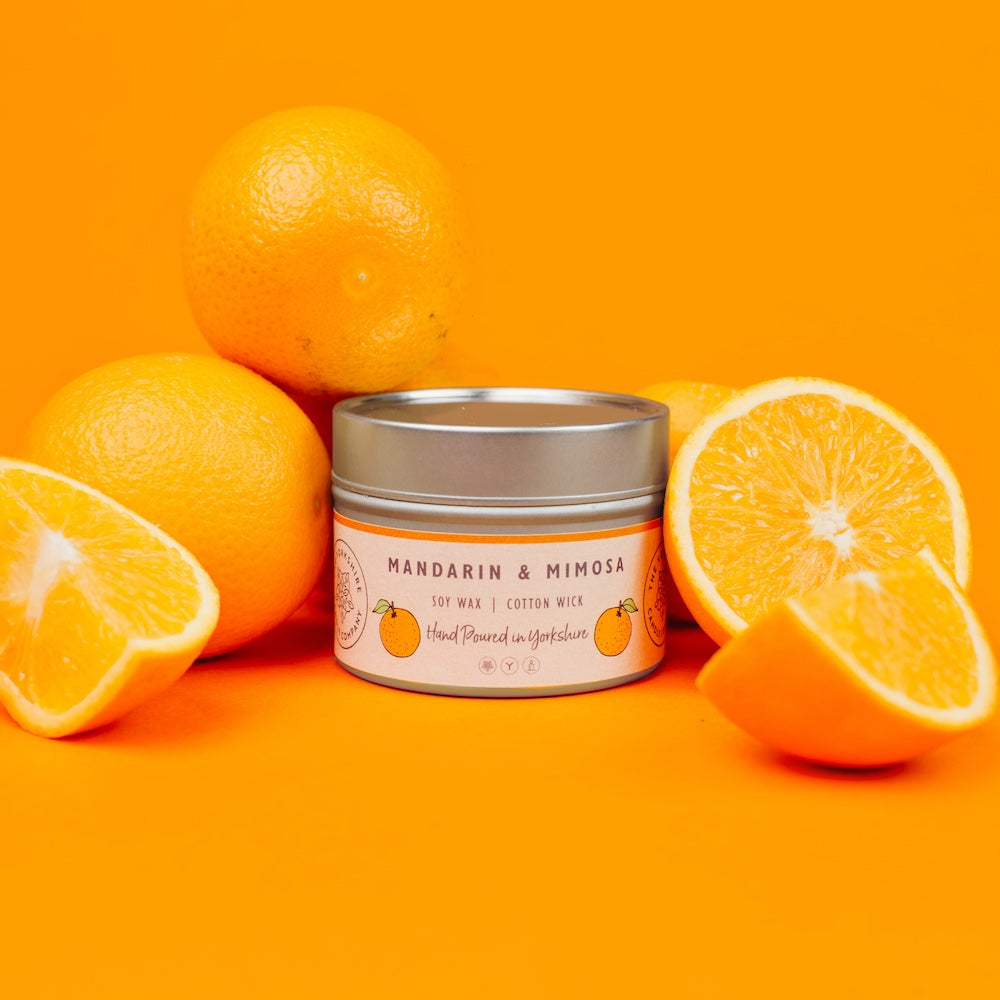 Mandarin & Mimosa Scented Tin Candle