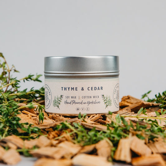 Thyme & Cedar Scented Tin Candle