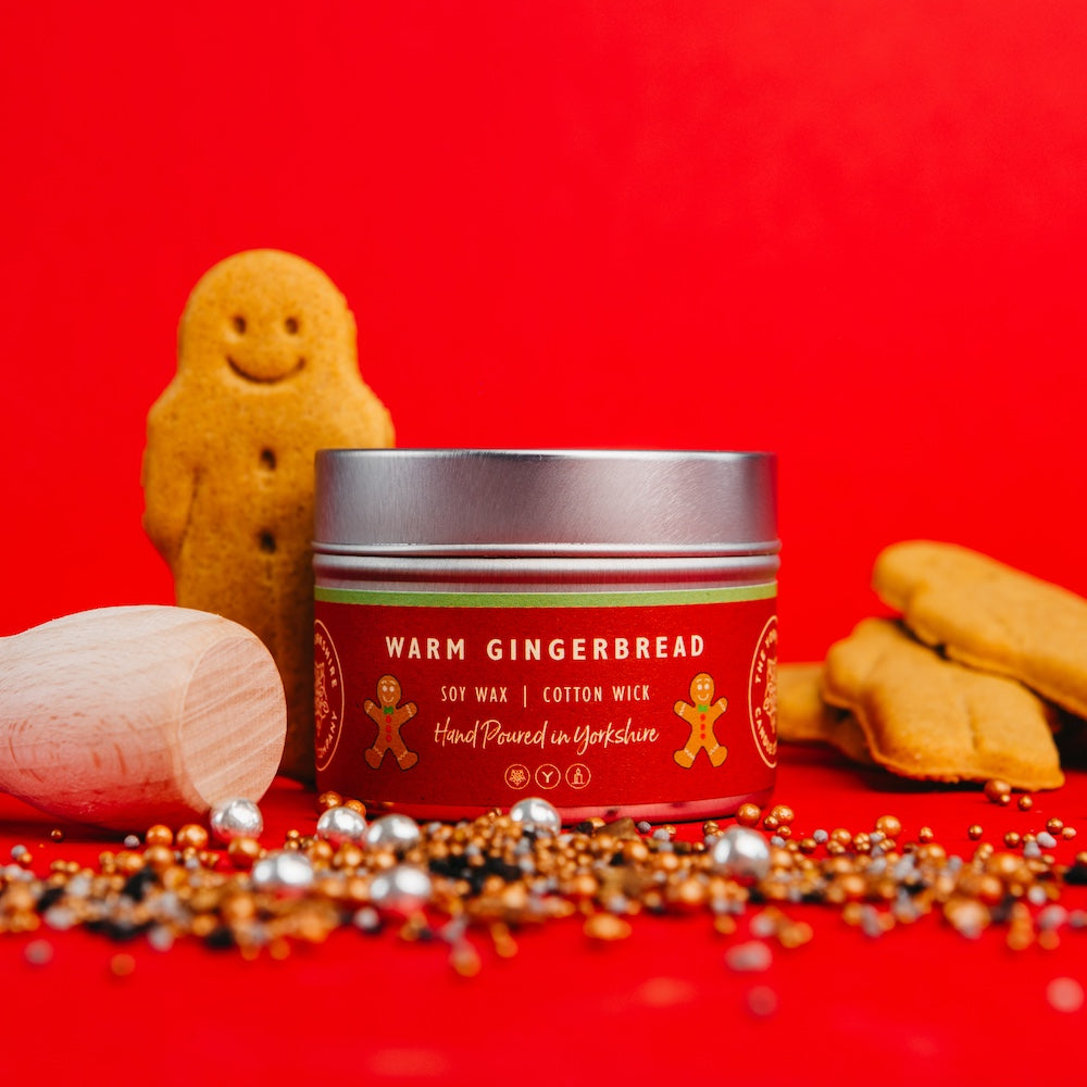 Warm Gingerbread Scented Tin Candle