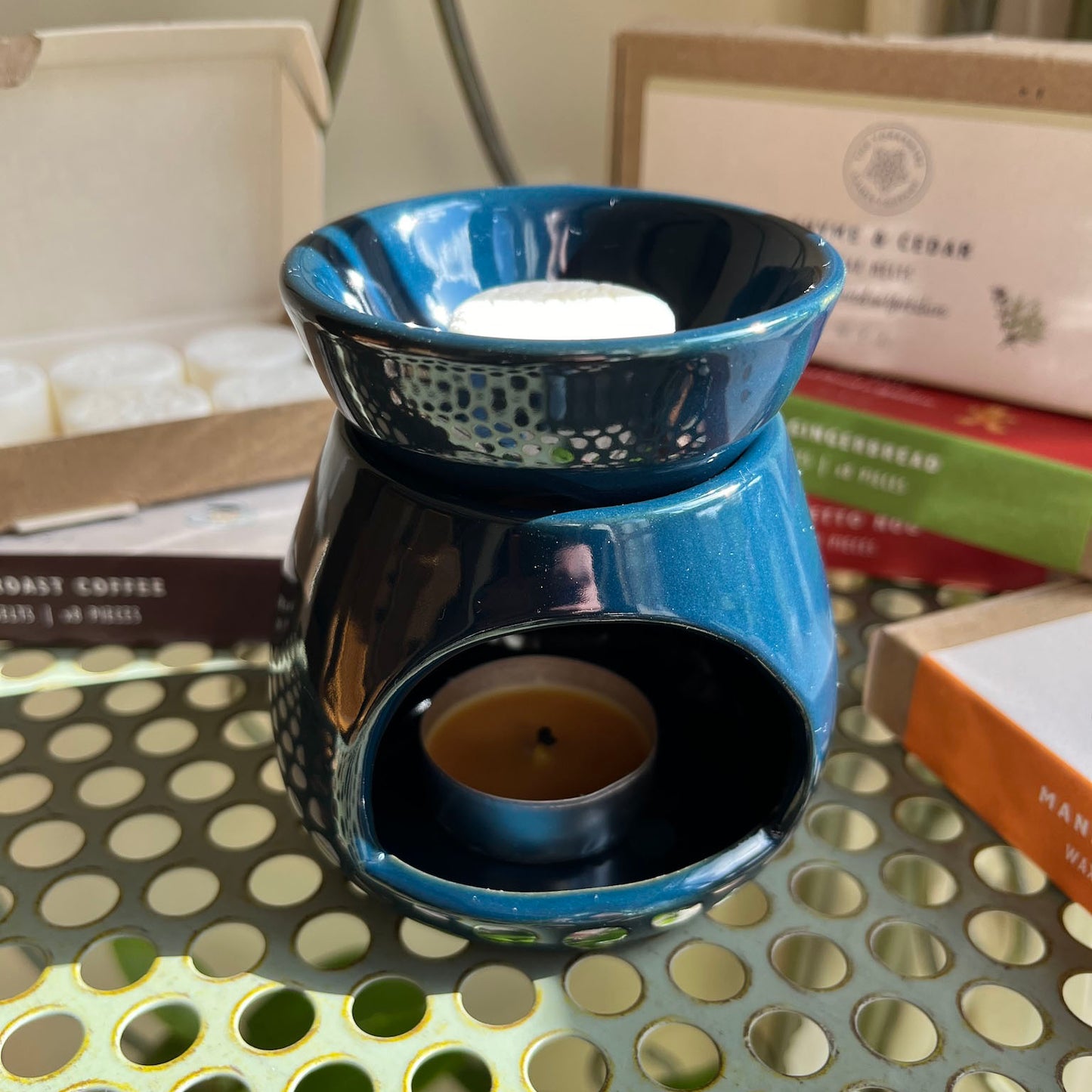 The Foalyard Wax Melt & Oil Burner in Blue