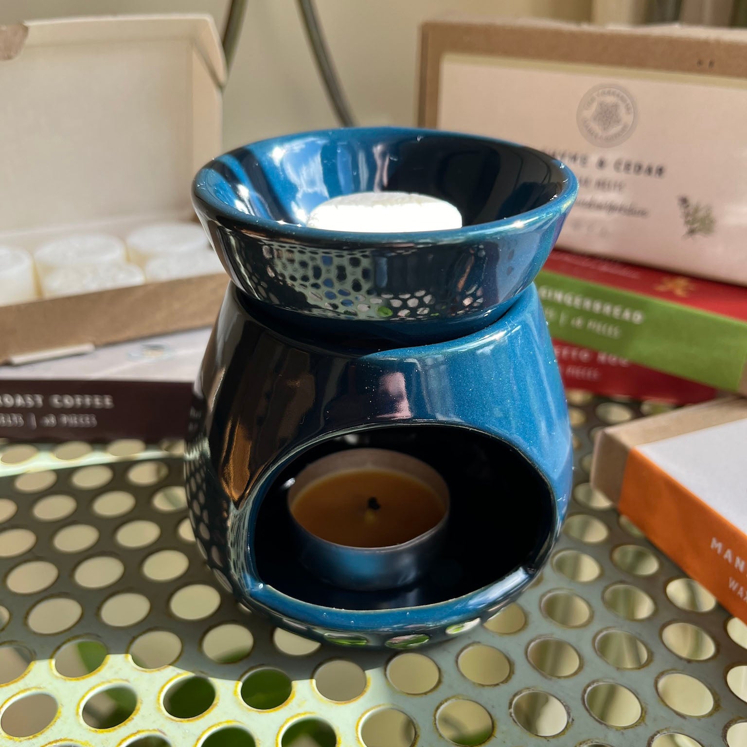 The Foalyard Wax Melt & Oil Burner in Blue