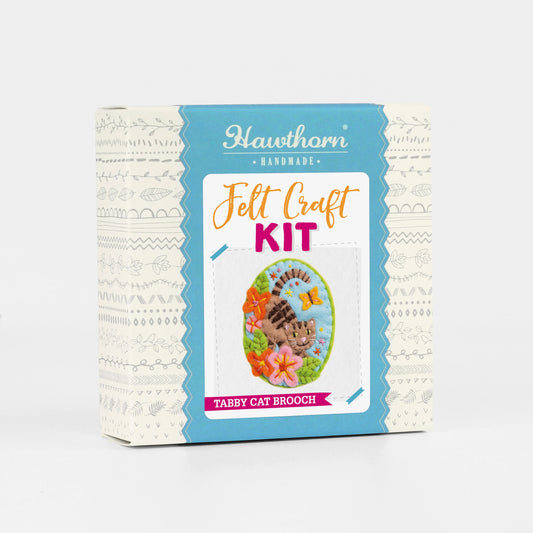 Tabby Cat Felt Craft Brooch Kit for Beginners