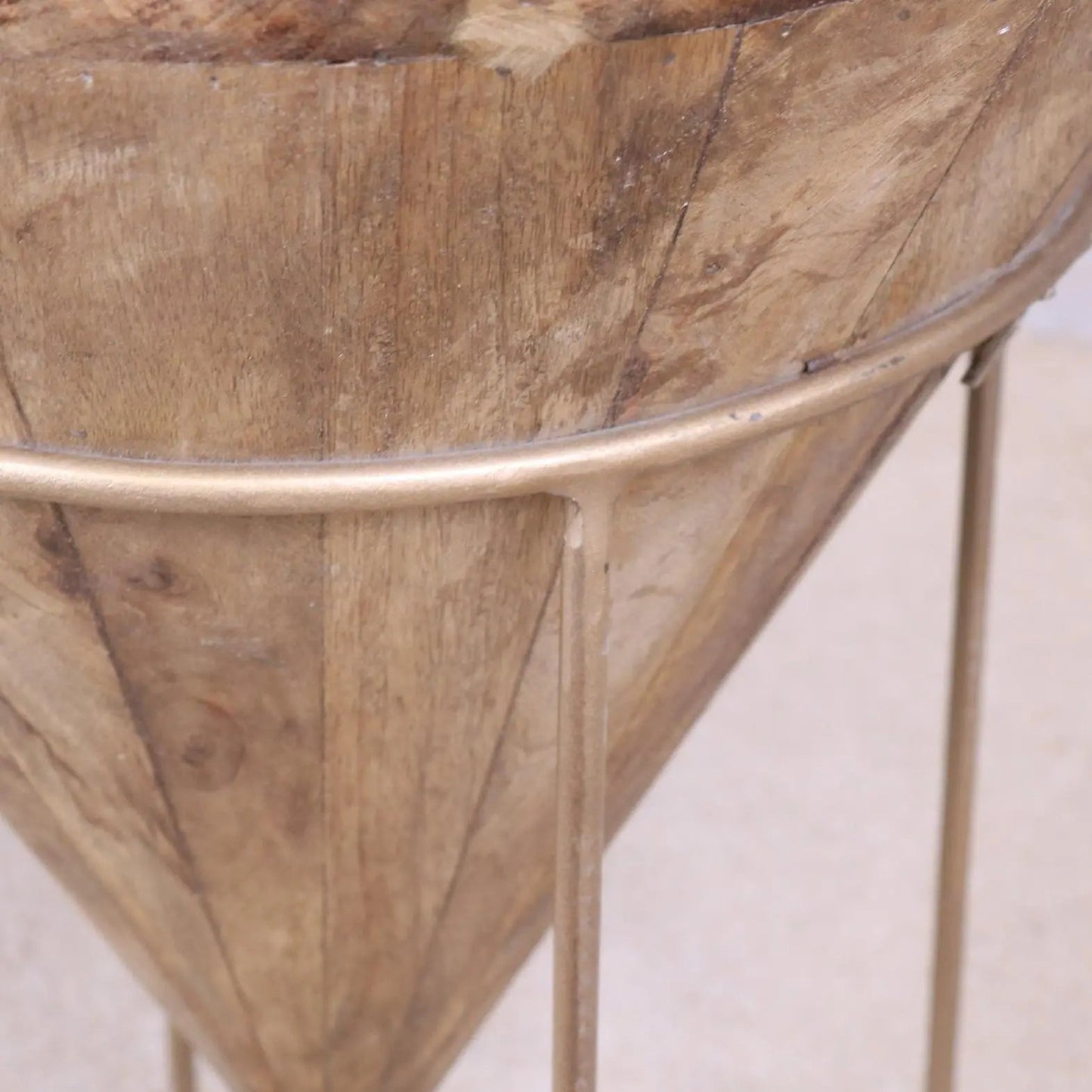Tamia Wooden Cone Unique Side Table