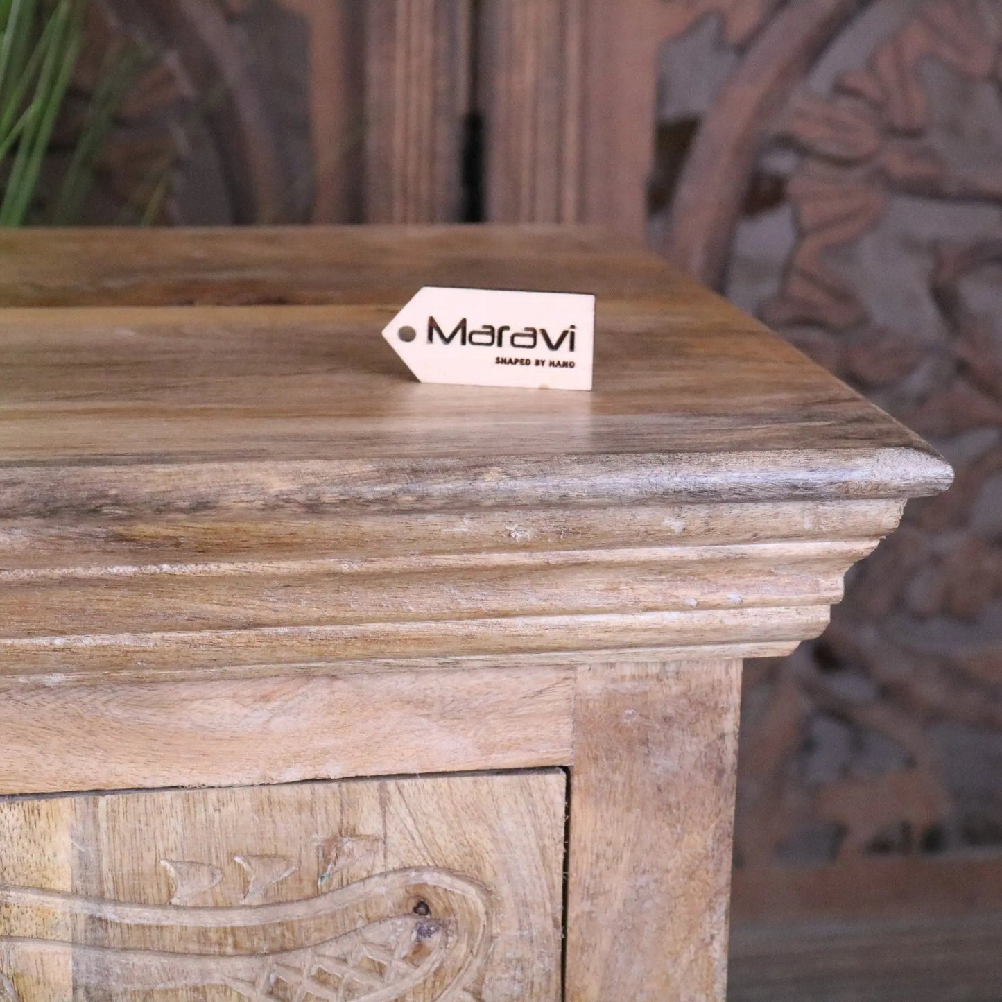 Tarinda Carved Wooden Storage Cabinet