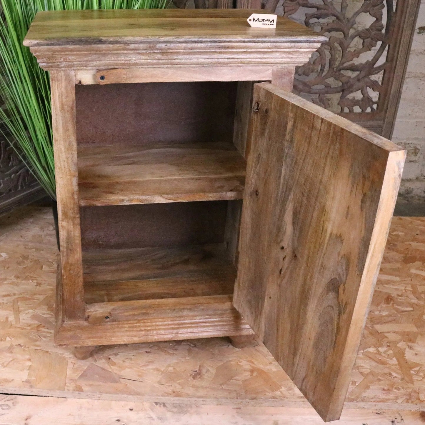 Tarinda Carved Wooden Storage Cabinet