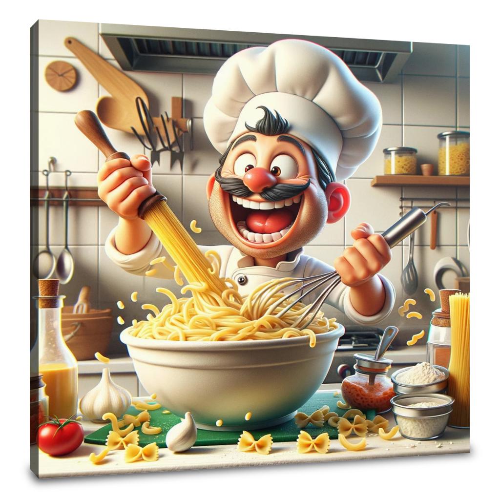 Pasta Frenzy Chef Canvas