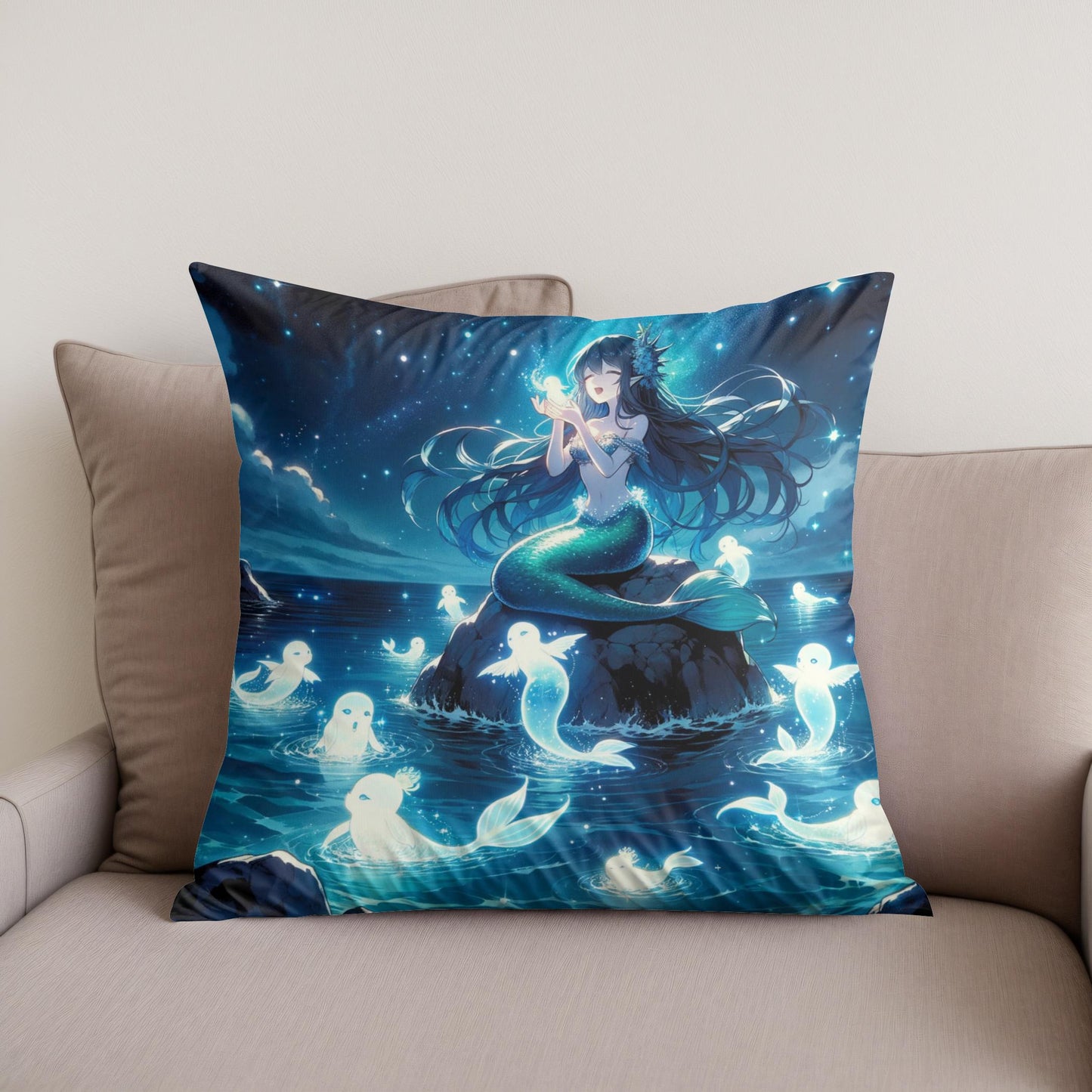 Ocean's Serenade Cotton Cushion