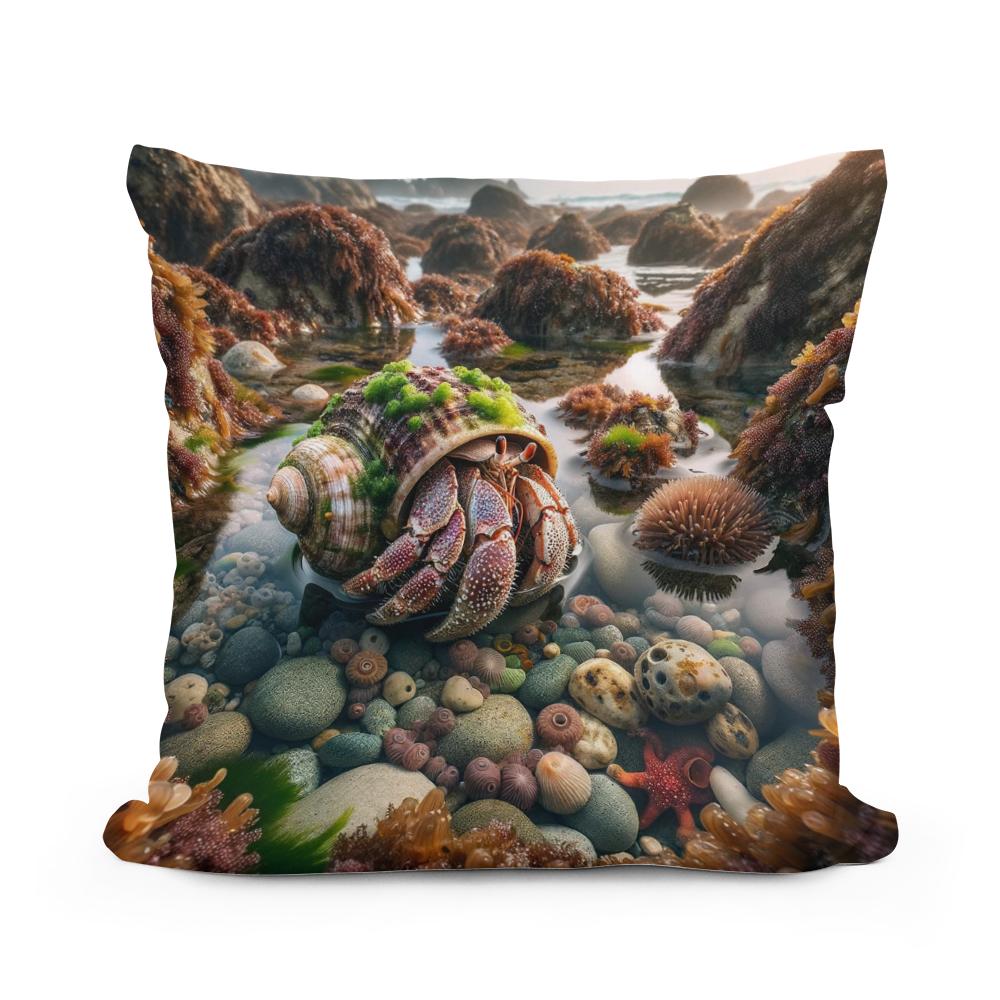 Tide Pool Hermit Crab Cotton Cushion