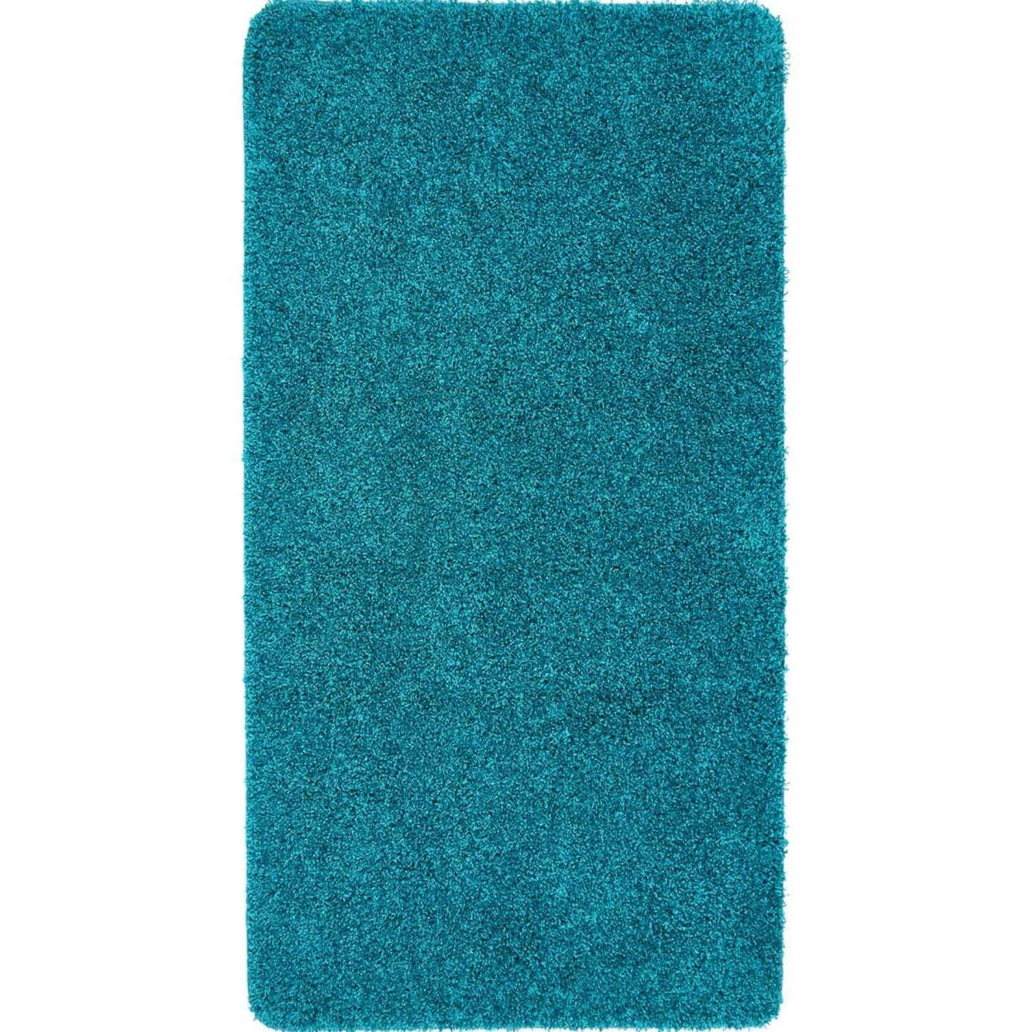 Washable Teal Shaggy Rug