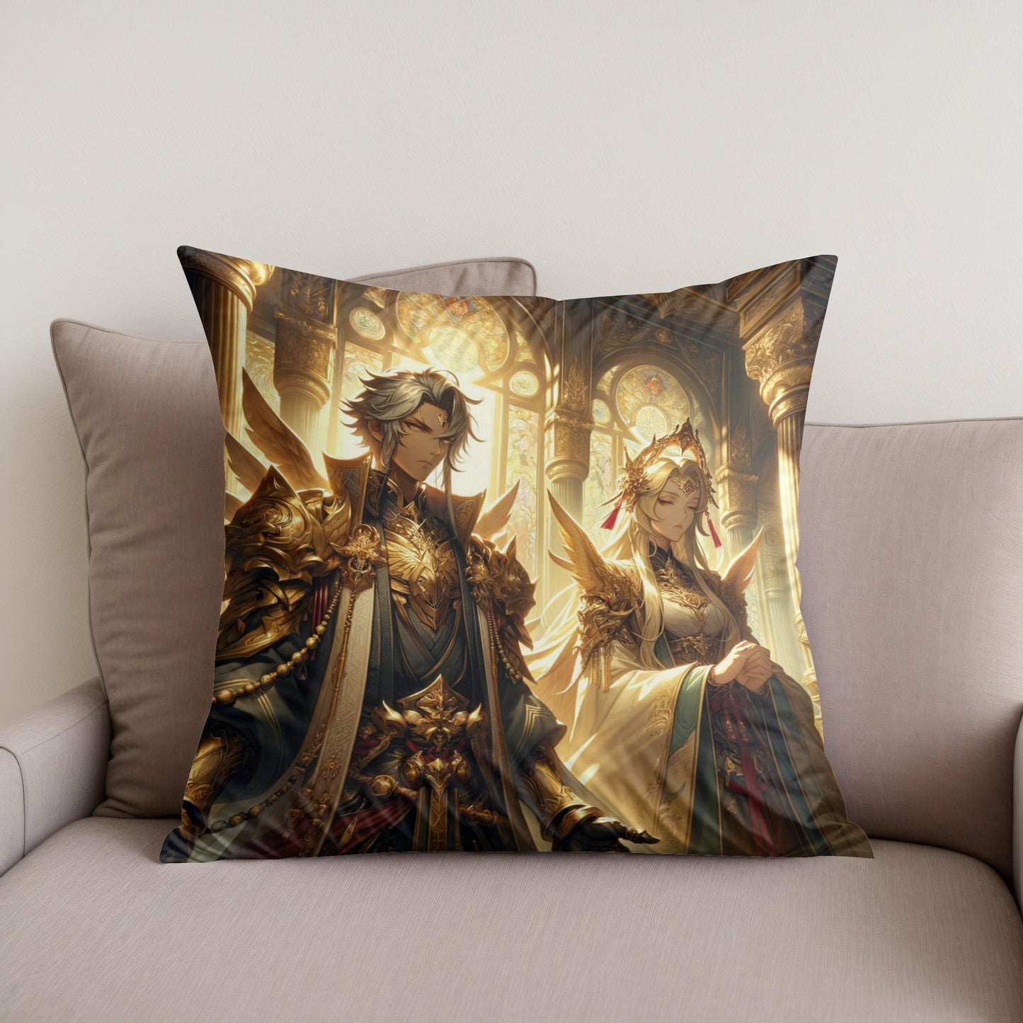 Temple Guardians Cotton Cushion