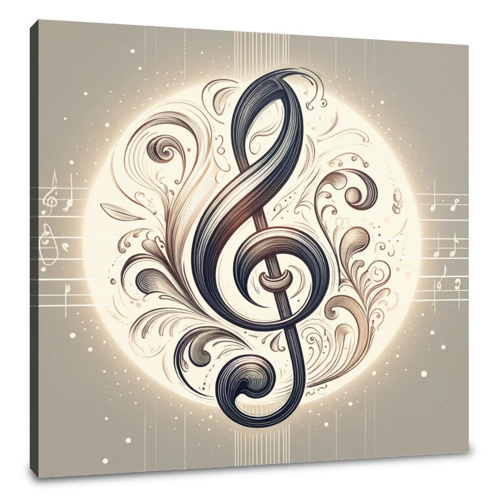 Intricate Treble Clef Canvas