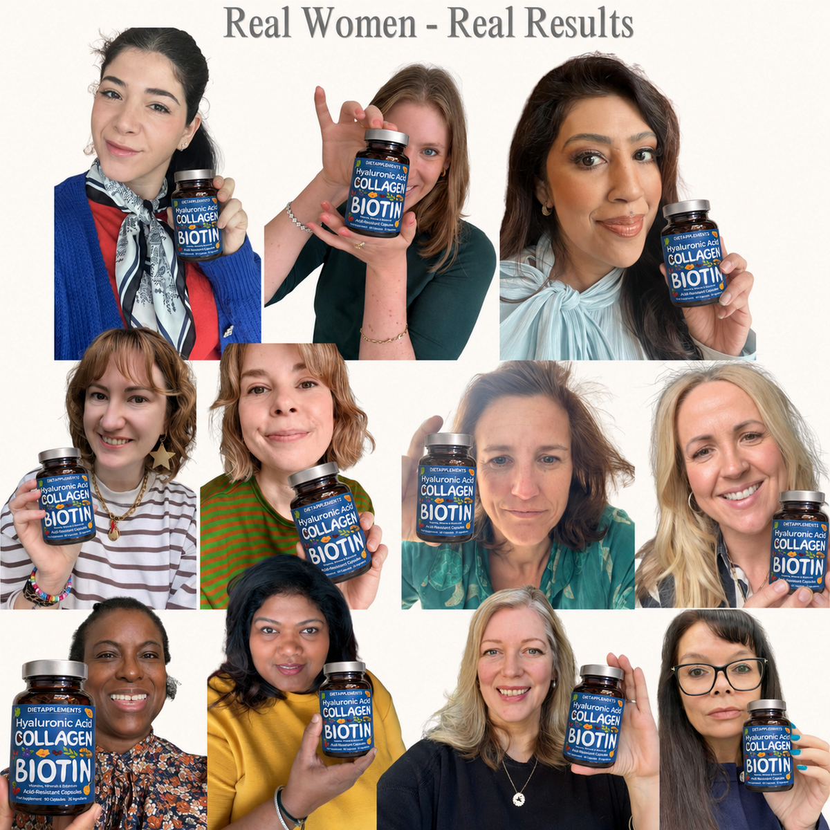 Marine Collagen, Hyaluronic Acid, Biotin, Vitamins, Minerals & Superfood - 35 Ingredients