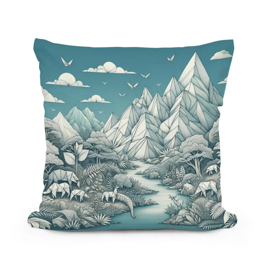 Paper Wilderness Panorama Cotton Cushion