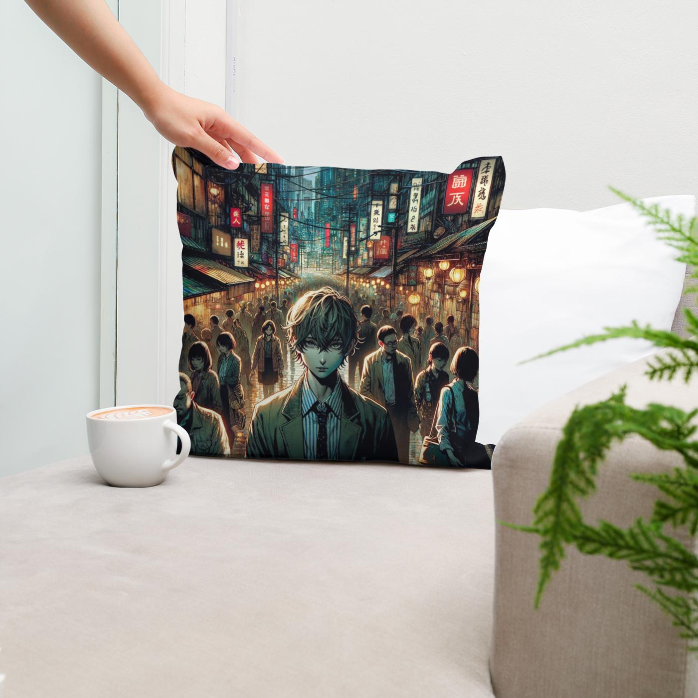 Metropolis Shadows Thriller Cotton Cushion