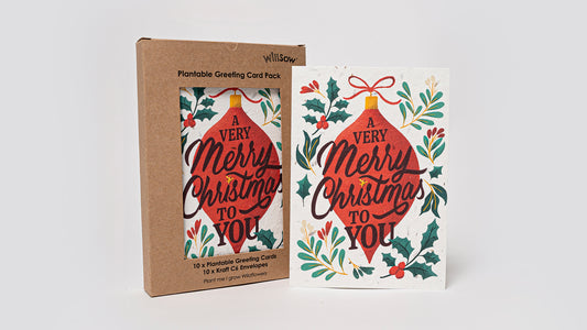 The Foalyard Willsow British Made Plantable Christmas Greetings Cards Pack