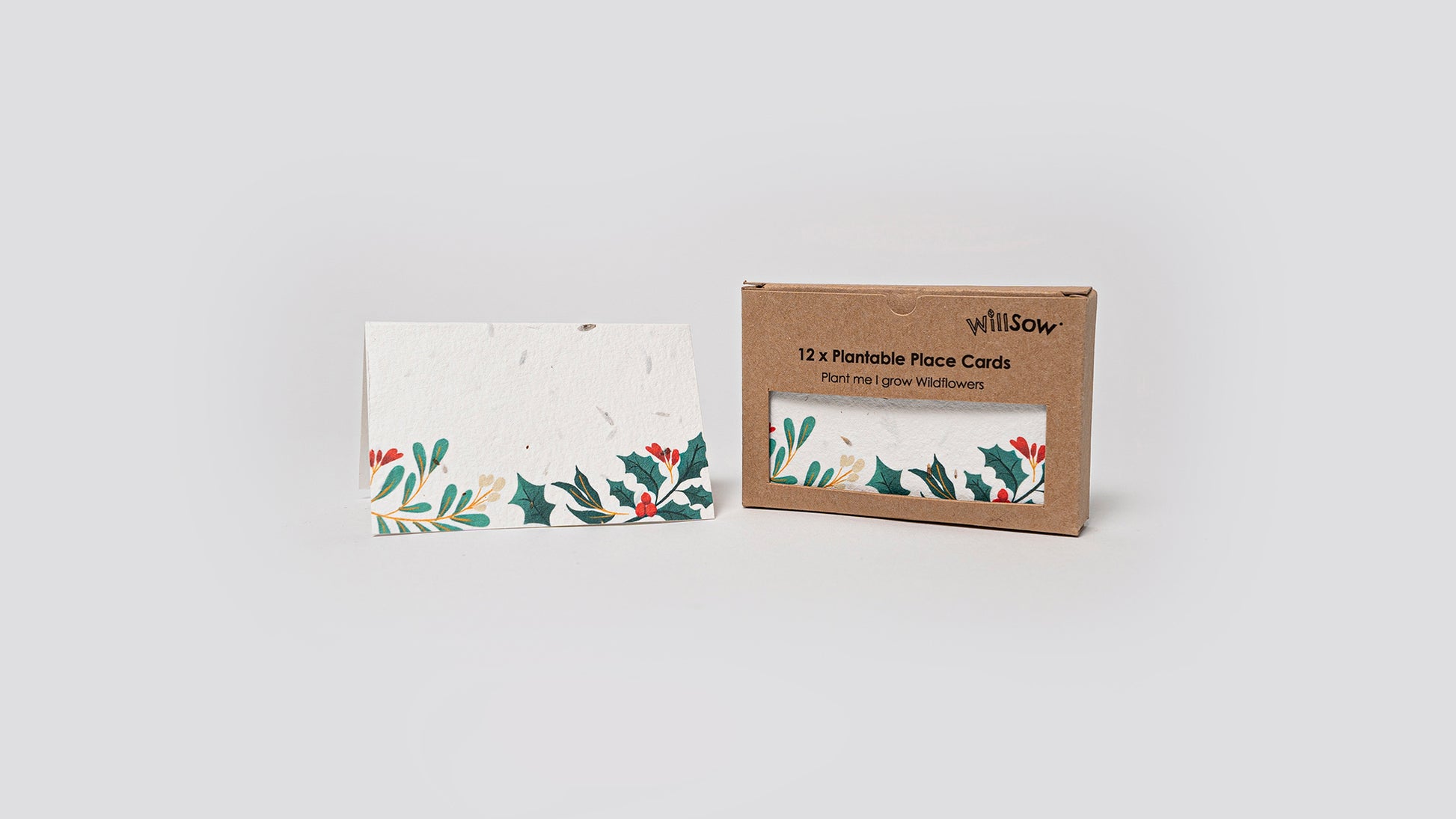 The Foalyard Willsow British Made Plantable Christmas Seedpaper Name Place Cards