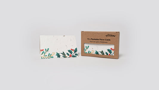 The Foalyard Willsow British Made Plantable Christmas Seedpaper Name Place Cards
