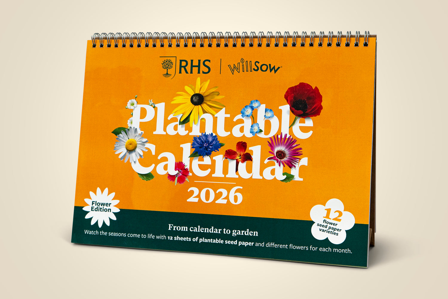 TheFoalyard RHS Willsow A4 Plantable Desk Calendar