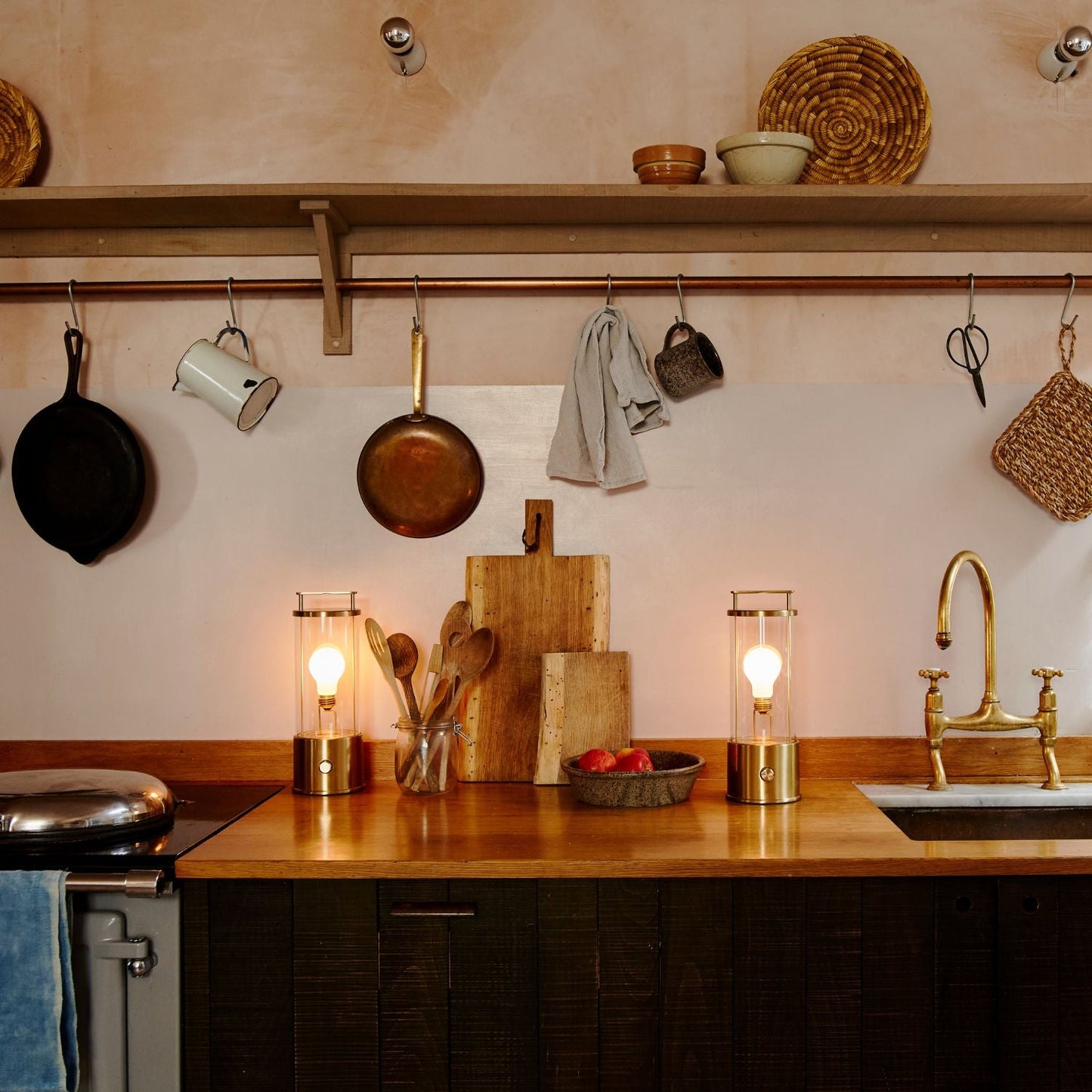 The Muse 1.0 Portable Lamp in Solid Brass - Set of 2