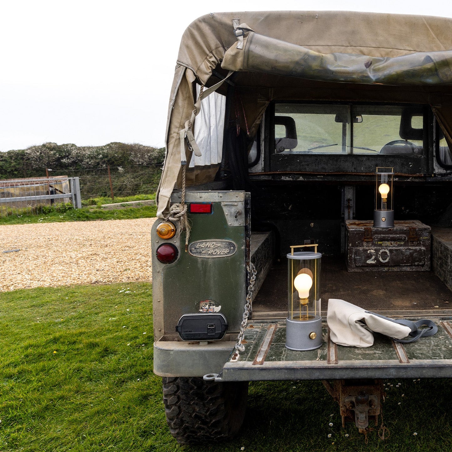 The Rugged Muse 1.0 Portable Lamp in Raw Aluminium - Set of 2