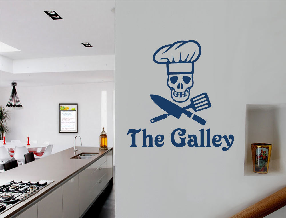 The Galley Skull Chef Kitchen Wall Sticker
