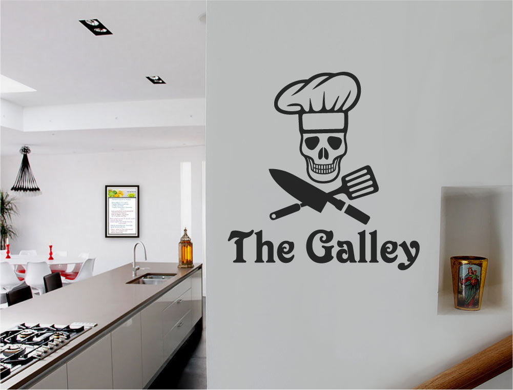 The Galley Skull Chef Kitchen Wall Sticker
