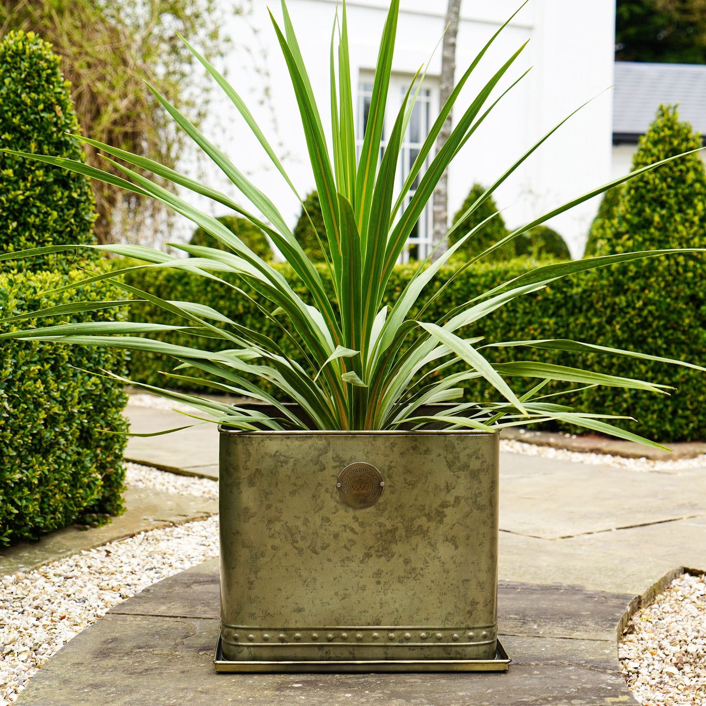 TheFoalyard Ivyline Kew Royal Botanic Gardens Aged Brass Regency Outdoor Planter 38cm