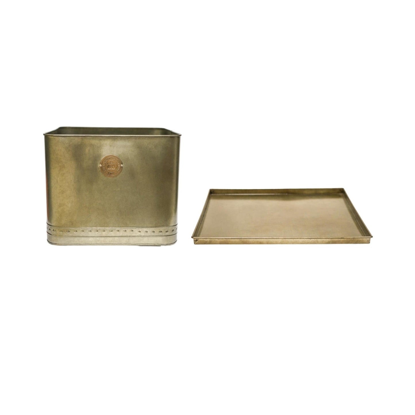 TheFoalyard Ivyline Kew Royal Botanic Gardens Aged Brass Regency Outdoor Planter 38cm tray