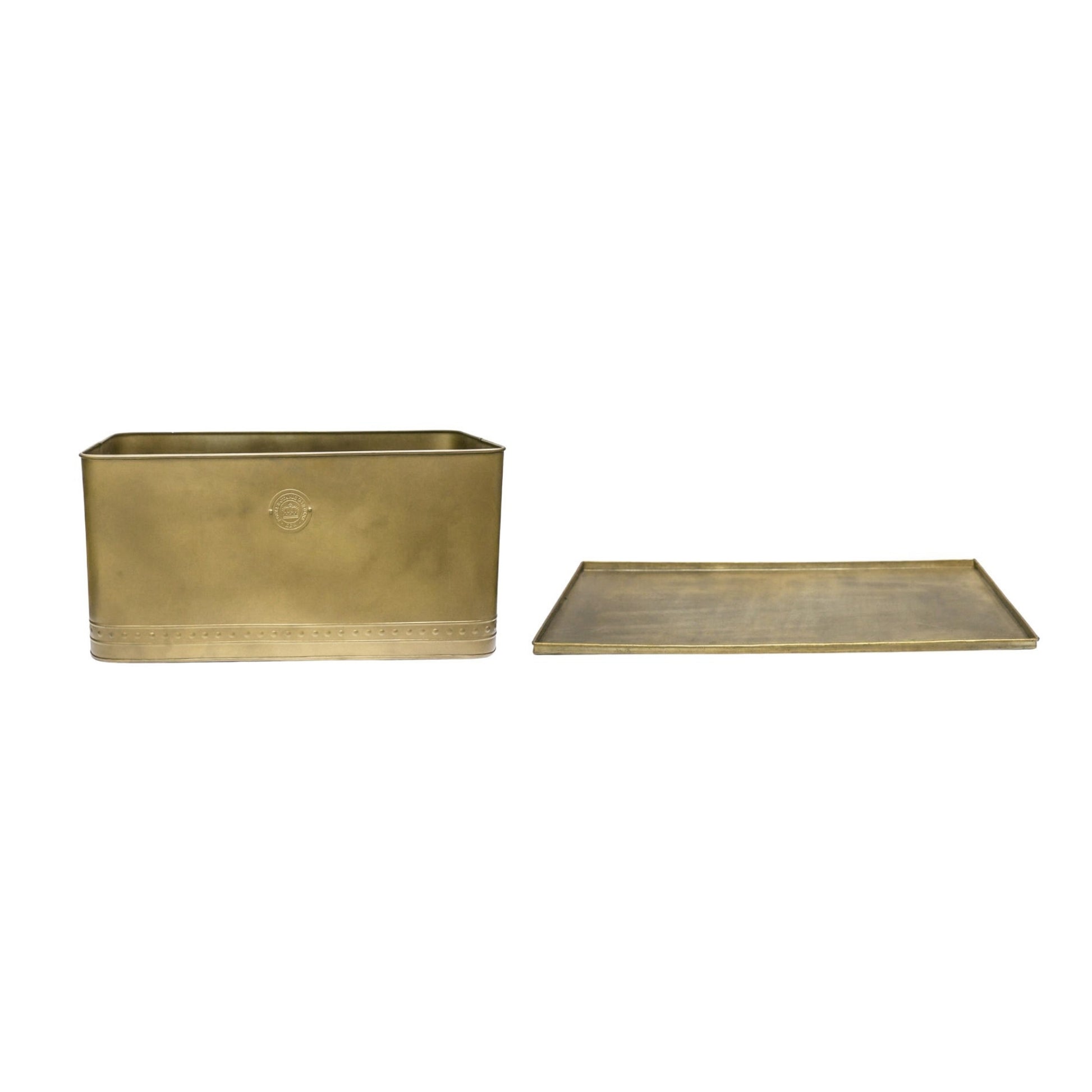 TheFoalyard Ivyline Kew Royal Botanic Gardens Aged Brass Regency Outdoor Planter 62cm tray