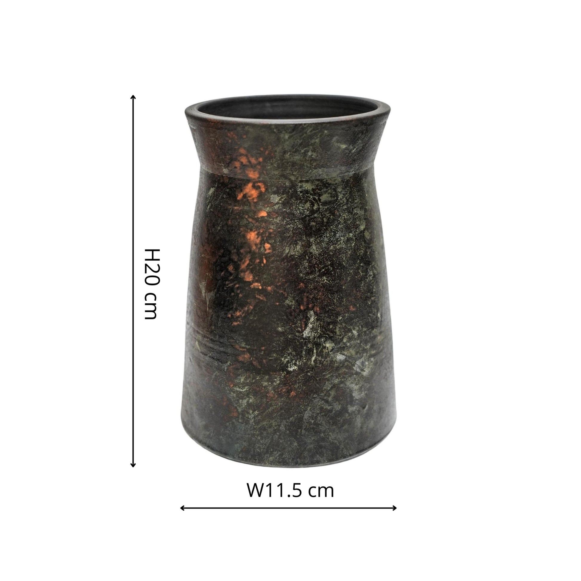 TheFoalyard Ivyline Kew Royal Botanic Gardens Handthrown Vase Old Bronze 20cm