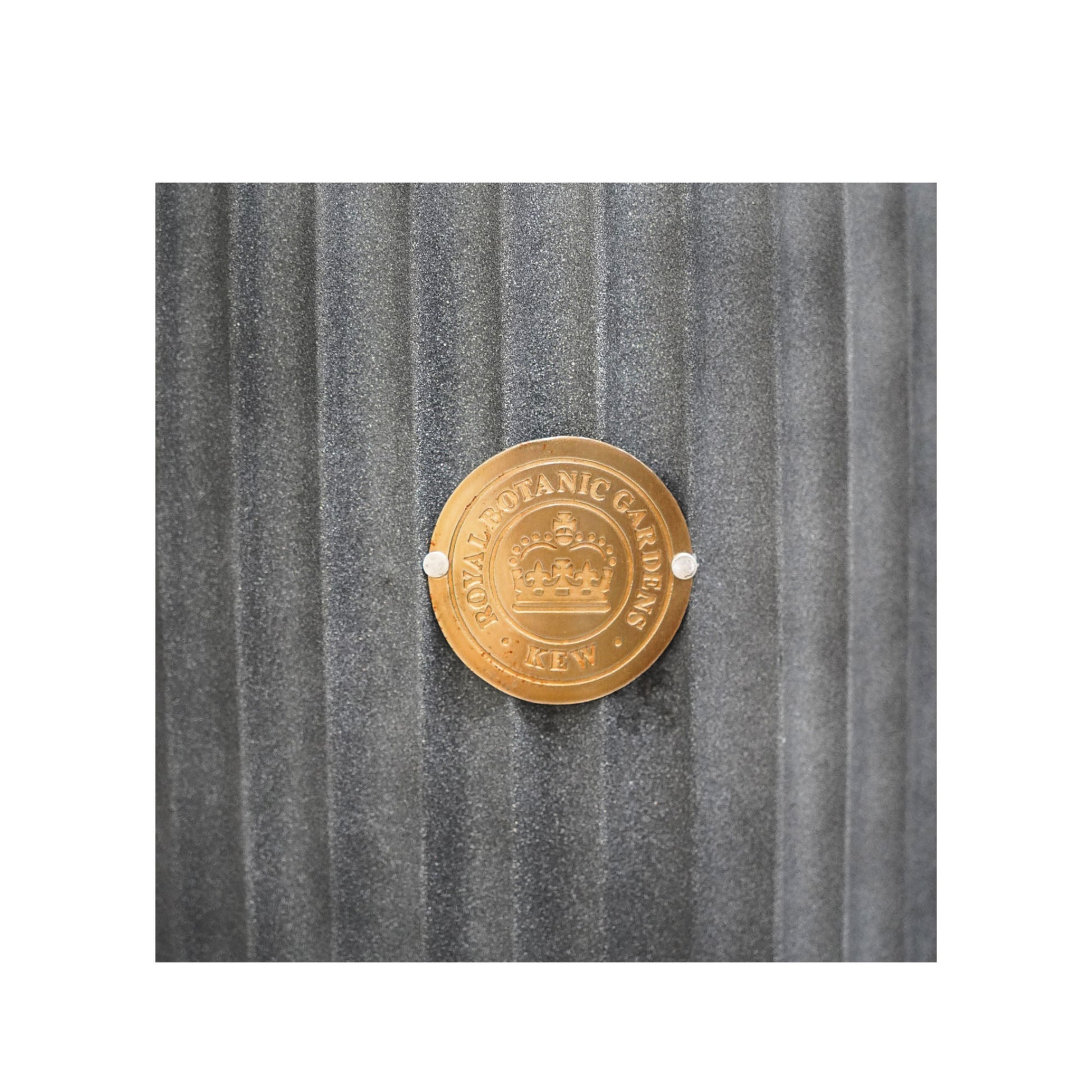 TheFoalyard Ivyline Kew Royal Botanic Gardens Round Antique Lead Richmond Planter logo detail