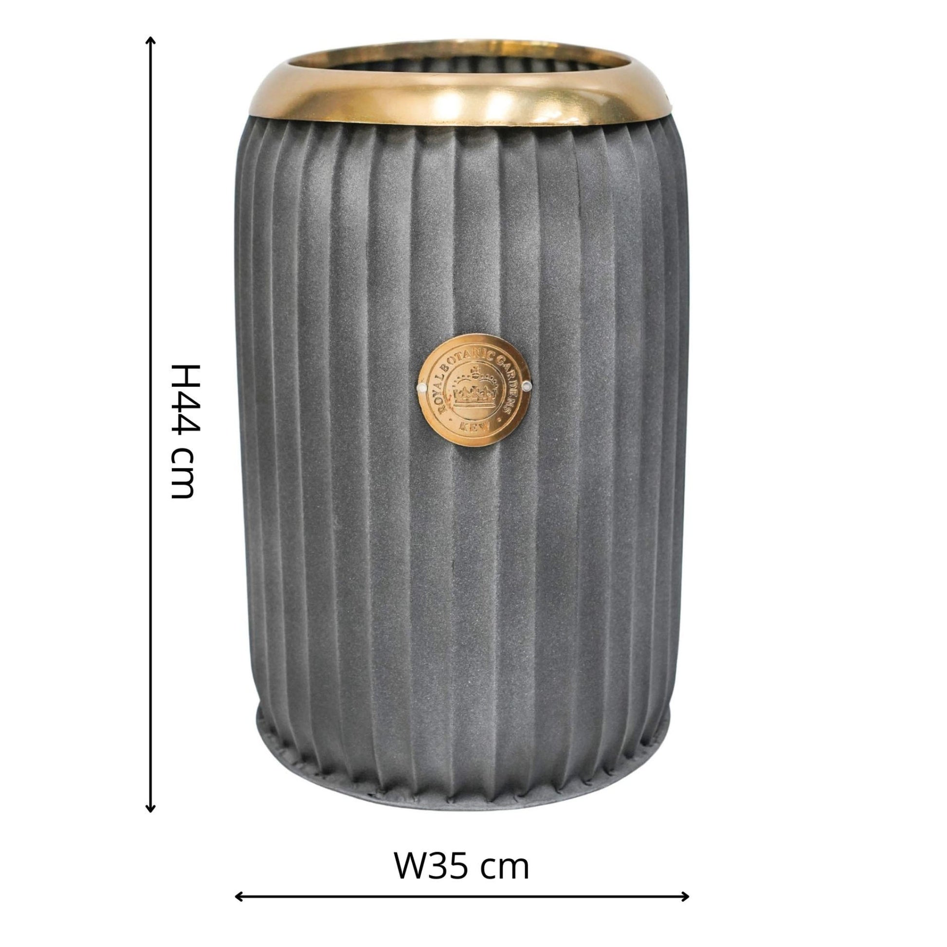 TheFoalyard Ivyline Kew Royal Botanic Gardens Round Antique Lead Richmond Planter simensions large