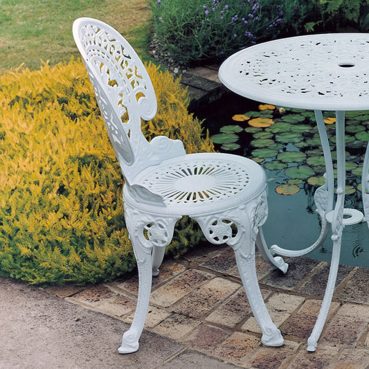 The Foalyard Jardine Leisure Aluminium Coalbrookdale Chair Garden White