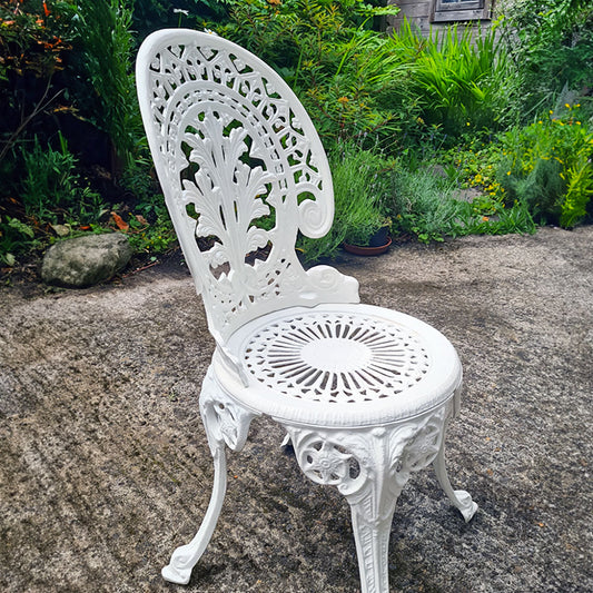 The Foalyard Jardine Leisure Aluminium Coalbrookdale Chair Old English White