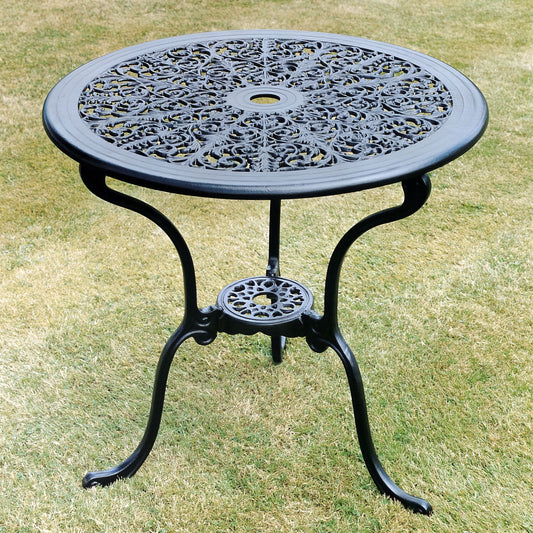 The Foalyard Jardine Leisure Aluminium Coalbrookdale Round 68cm Table Green Garden Tea Patio