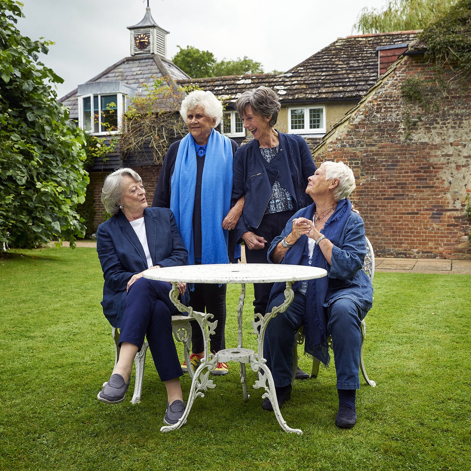 The Foalyard Jardine Leisure Aluminium Coalbrookdale Round 81cm Table and Chair Set Tea with the Dames White