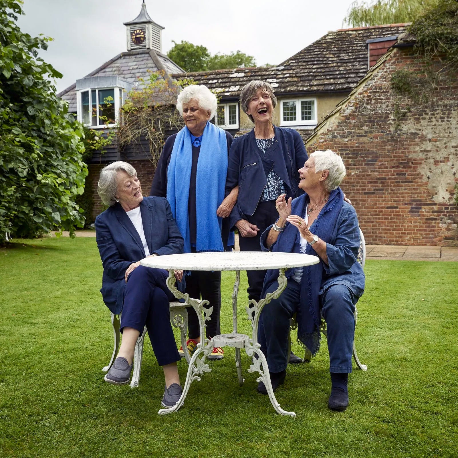 The Foalyard Jardine Leisure Aluminium Coalbrookdale Round 81cm Table and Chairs Set Tea with the Dames White