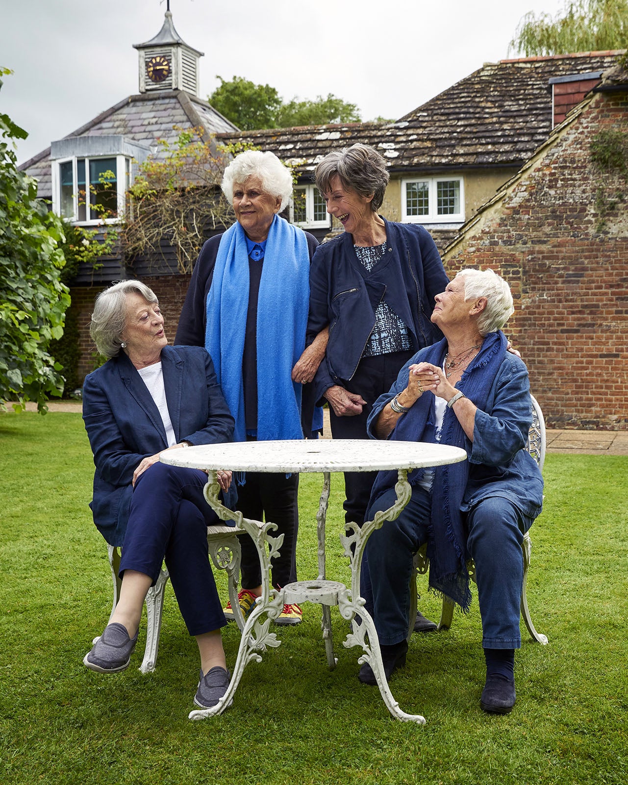 The Foalyard Jardine Leisure Aluminium Coalbrookdale Round 81cm Table and Chairs White Garden Tea with the Dames