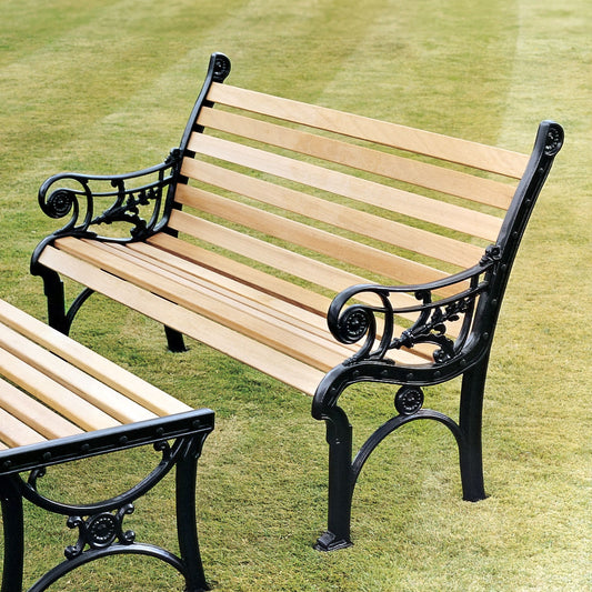 The Foalyard Jardine Leisure Aluminium Edwardian Bench Wooden Slats