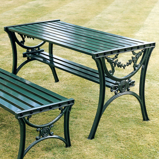 The Foalyard Jardine Leisure Aluminium Edwardian Table 126x65cm Green